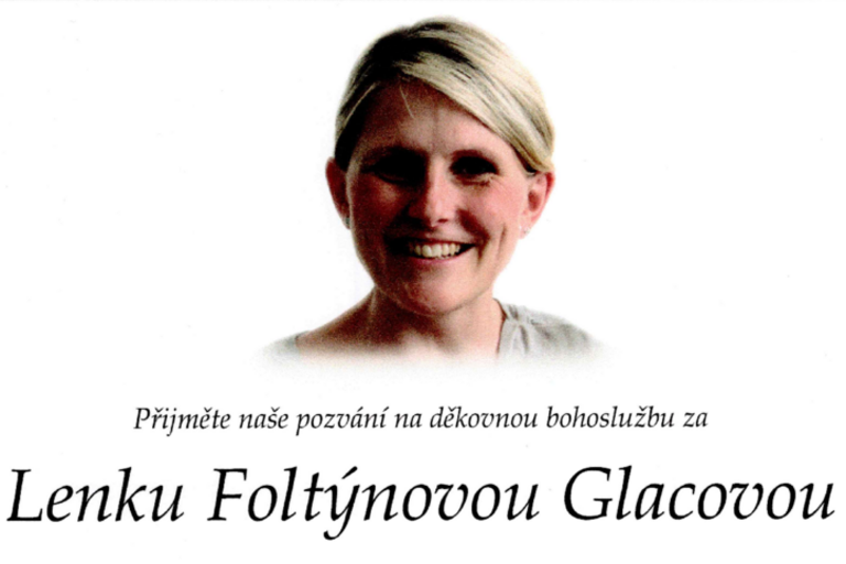 Děkovná bohoslužba za Lenku Foltýnovou Glacovou 10.12.2024